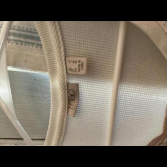 Logo by Lori Goldstien Light Waffle Knit Crochet and Lace Tunic Size Large - Picture 6 of 9